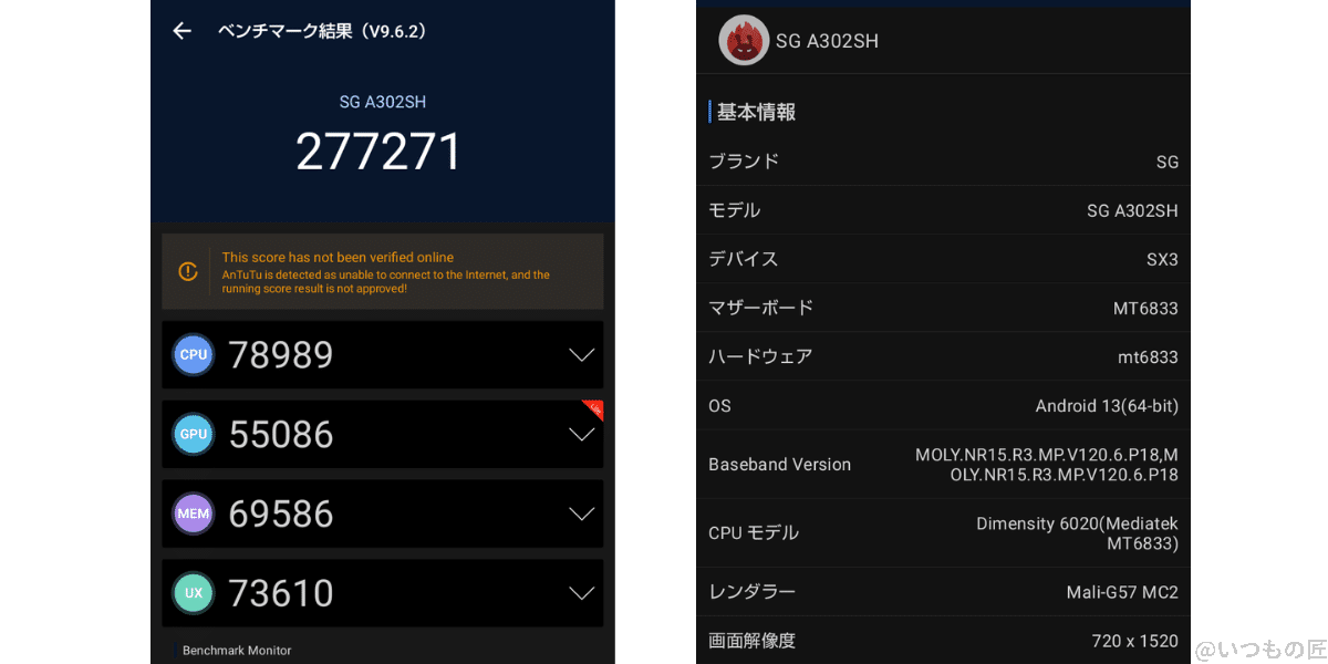 aquos-wish3-antutu-score-v9 | モバイル比較レビュー.jp AnTuTu BenchmarkV9でのベンチマーク測定結果
