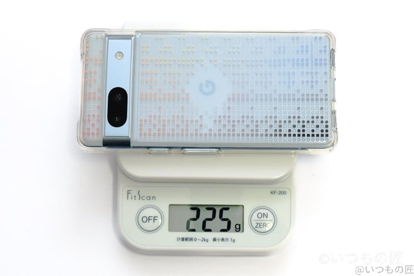Google Pixel 7a 重さ(ケースあり)