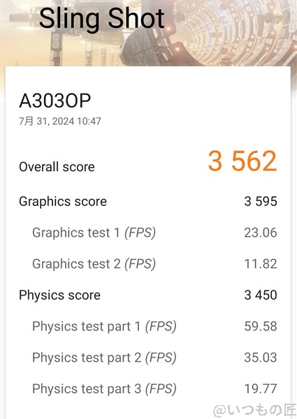 oppo-a79-5g ベンチマーク Sling Shotのスコア