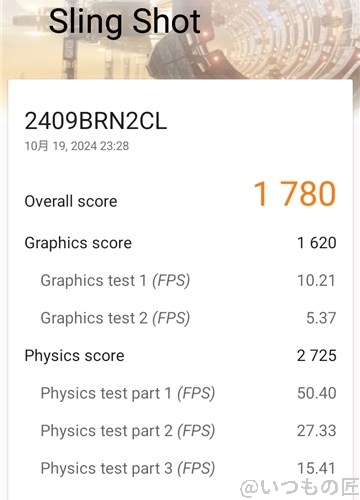 Redmi 14C AnTuTu ベンチマーク 3D MarkのSling Shotのスコア