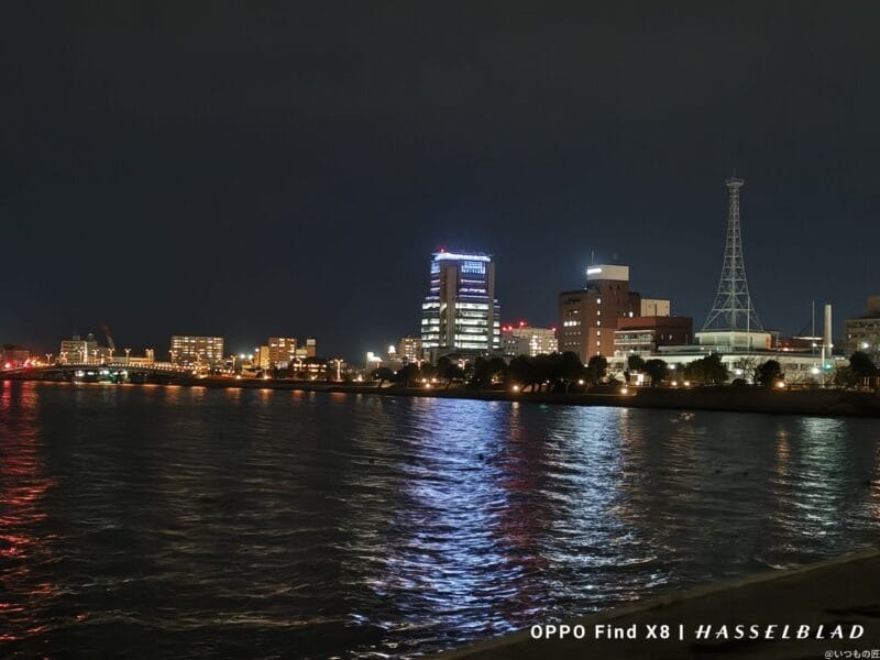 OPPO Find X8 カメラ OPPO Find X8でズーム撮影した夜景写真