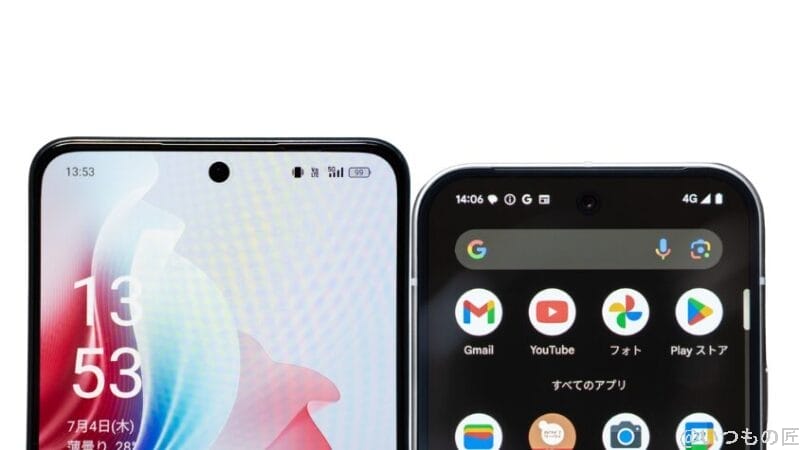 OPPO Reno11 AとGoogle Pixel 9正面デザイン