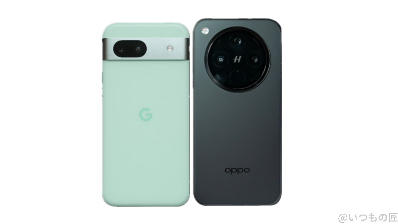 Google Pixel 8aとOPPO Find X8の背面デザイン