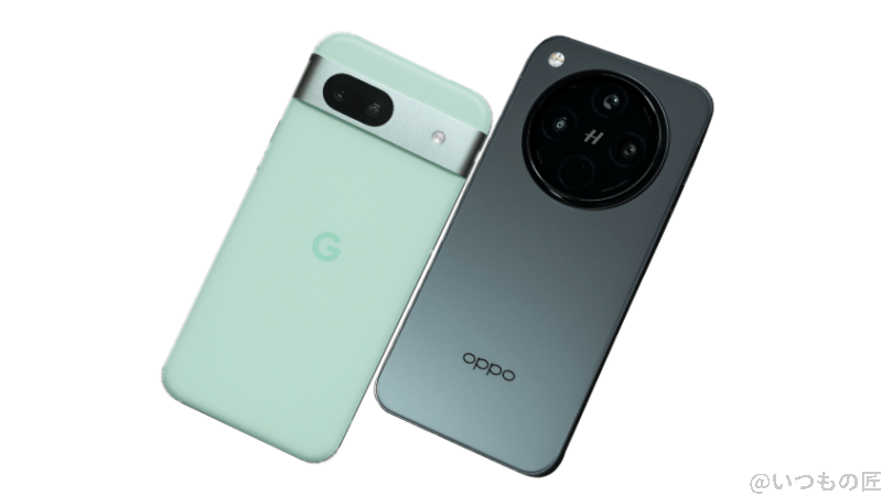 Google Pixel 8aとOPPO Find X8の背面デザイン