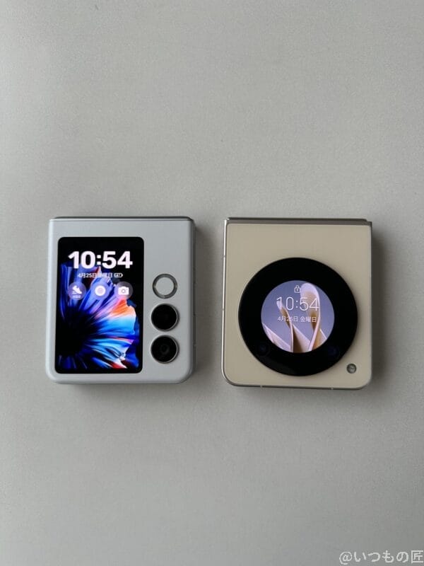 nubia flip 2とlibero flipの比較写真 | モバイル比較レビュー.jp nubia Flip 2 レビュー nubia Flip 2とLibero Flipの比較写真