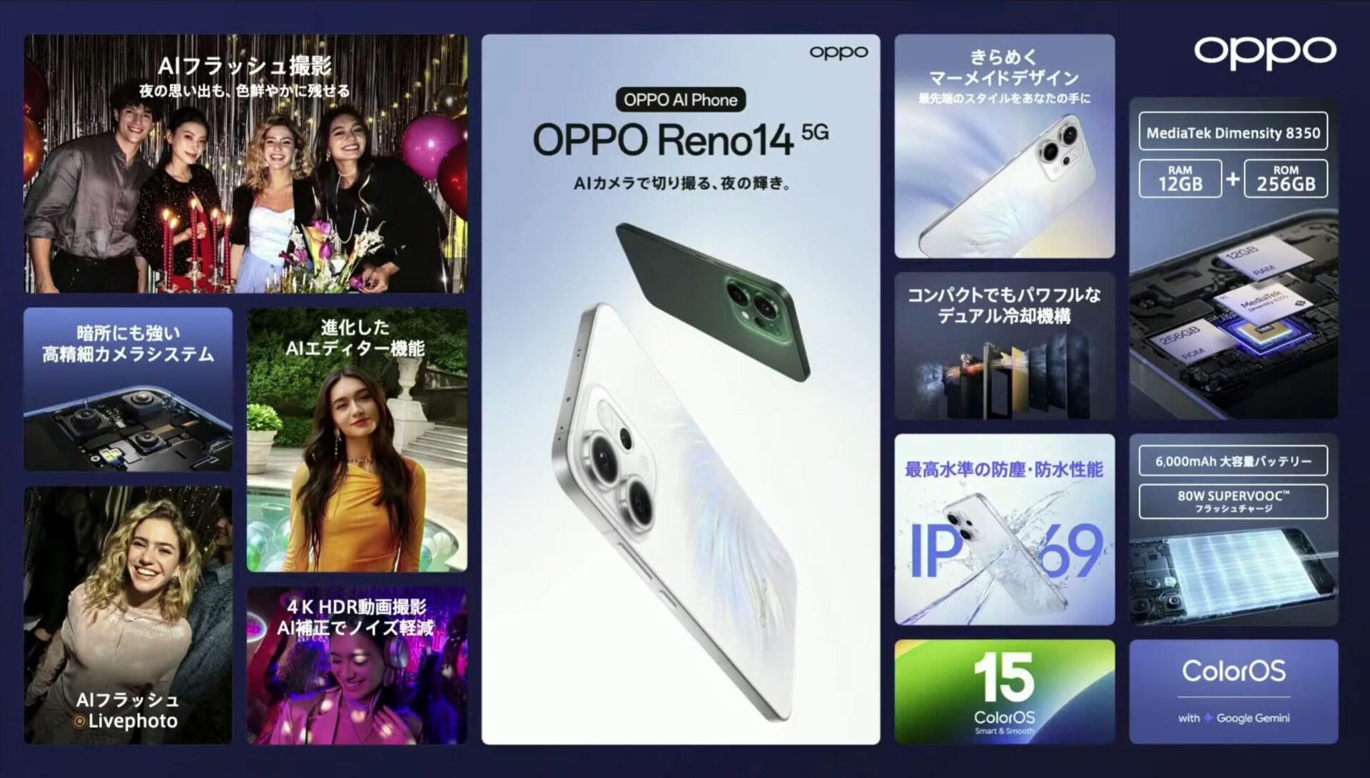 oppo reno14 5g 新機能一覧 | モバイル比較レビュー.jp OPPO Reno14 5G 新機能一覧