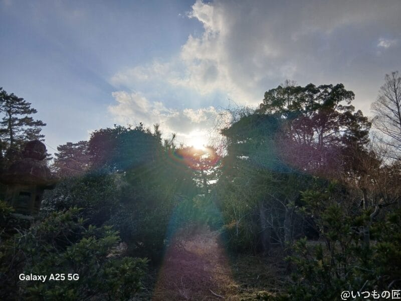 Galaxy A25 5G カメラ 逆光下の風景写真