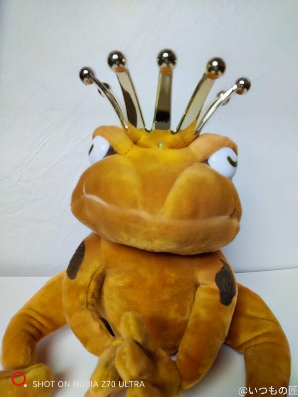 屋内でぬいぐるみをインカメラ撮影した写真 | モバイル比較レビュー.jp nubia Z70 Ultra カメラ ぬいぐるみを自撮りした屋内写真