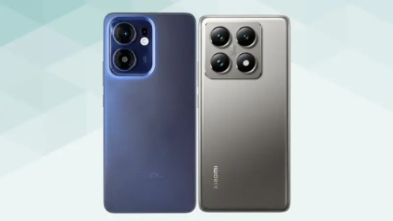 OPPO Reno13 AとXiaomi 14Tの比較 背面デザイン