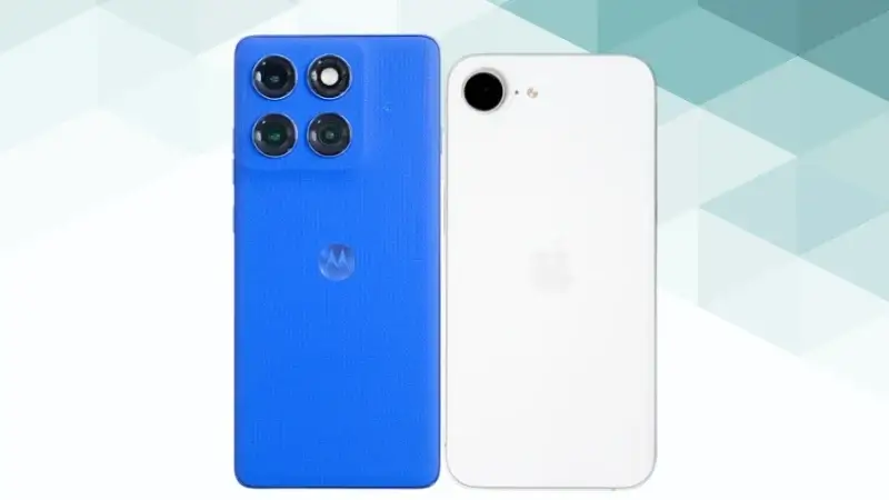 motorola edge 60 proとiPhone16eの比較 背面デザイン