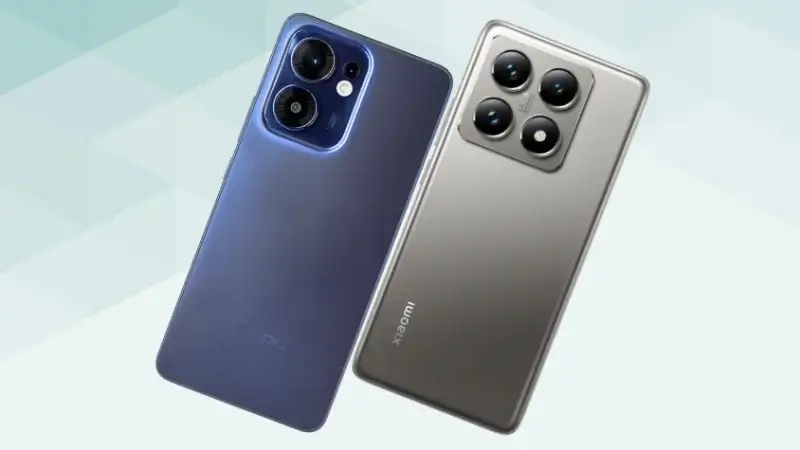 OPPO Reno13 AとXiaomi 14Tの比較 背面デザイン