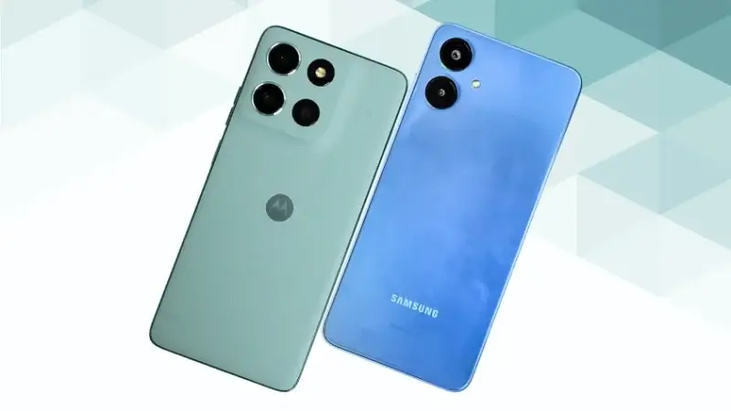 moto g66 5gとgalaxy a25 5gの比較 背面デザイン イメージ画像 | モバイル比較レビュー.jp moto g66 5GとGalaxy A25 5Gの比較 背面デザイン