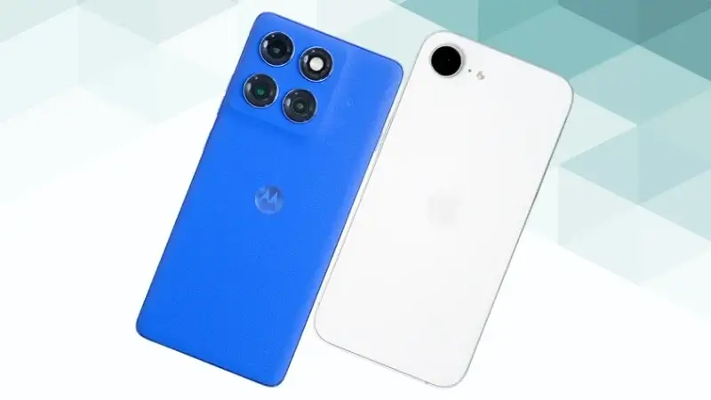 motorola edge 60 proとiPhone16eの比較 背面デザイン