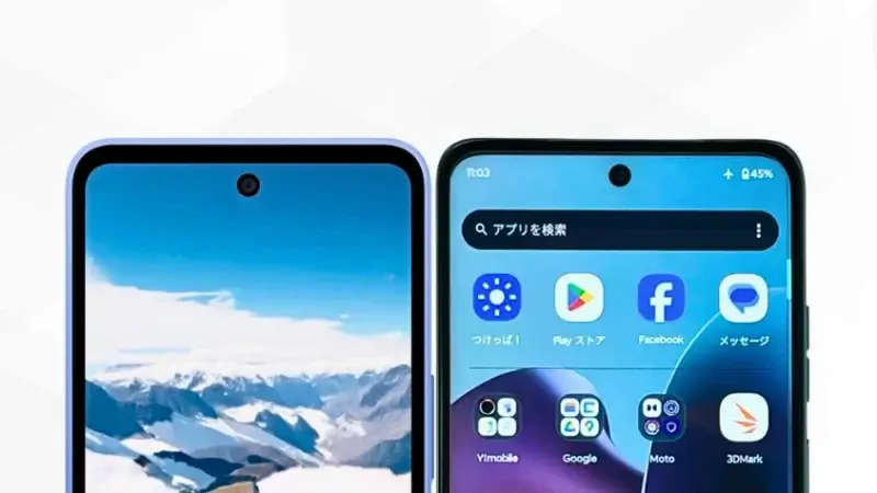 AQUOS wish5とmoto g66 5Gの比較 正面デザイン