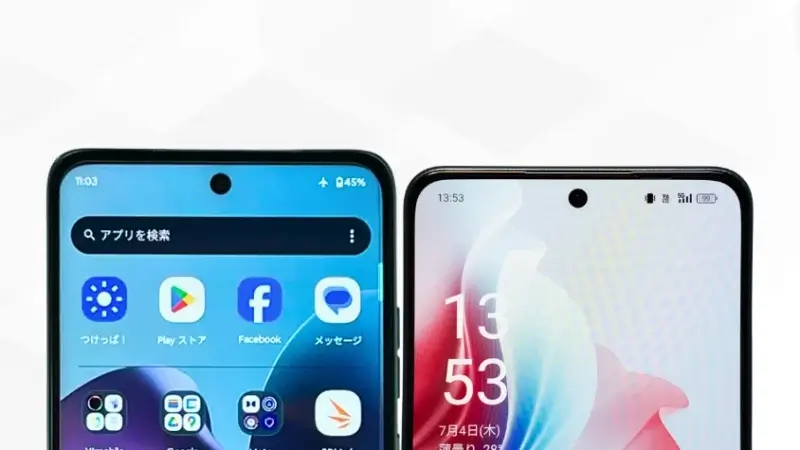 moto g66 5GとOPPO Reno11 Aの比較 正面デザイン