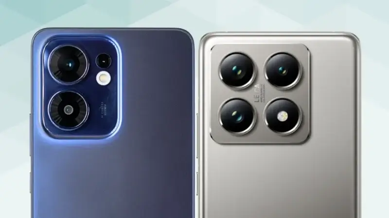 OPPO Reno13 AとXiaomi 14Tの比較 カメラデザイン