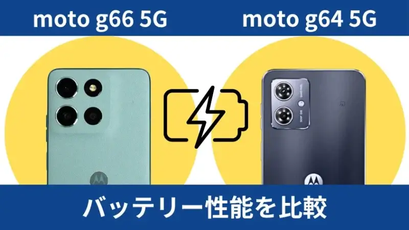 moto g66 5Gとmoto g64 5Gのバッテリー性能を比較