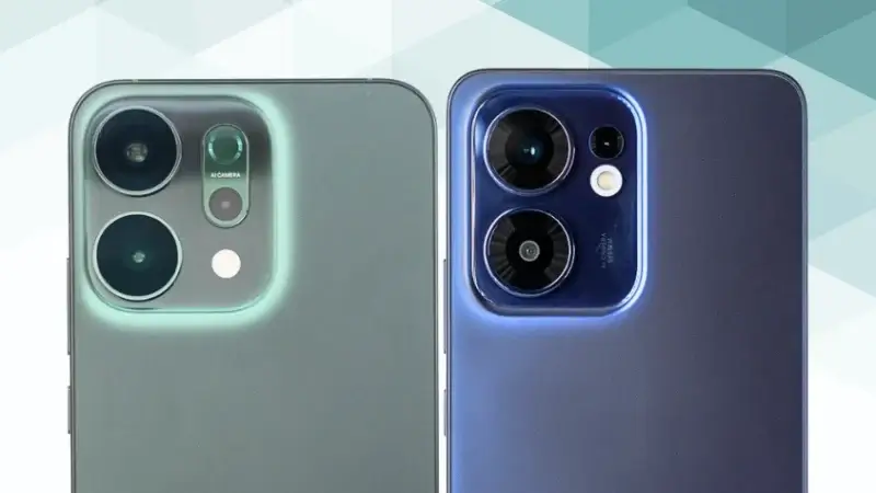 oppo reno14 5gとoppo reno13 aの比較 カメラデザイン イメージ画像 | モバイル比較レビュー.jp OPPO Reno14 5GとOPPO Reno13 Aの比較 カメラデザイン