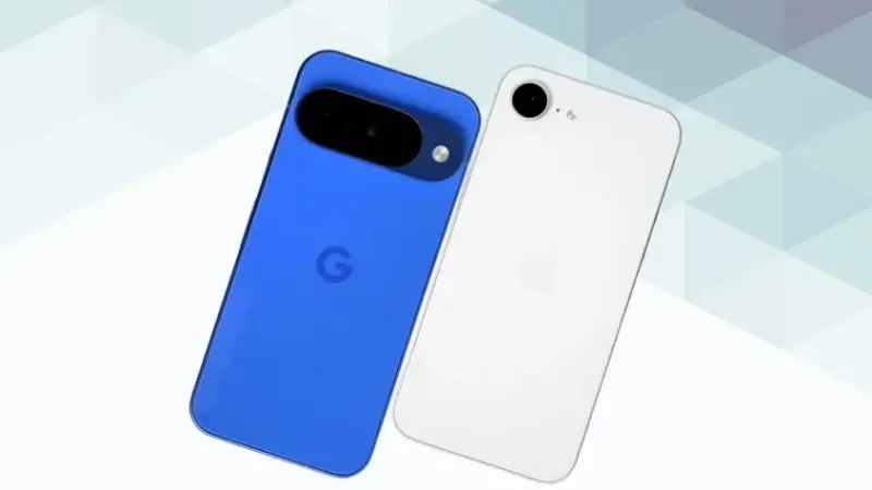 Google Pixel 10とiPhone16eの比較 背面デザイン イメージ画像