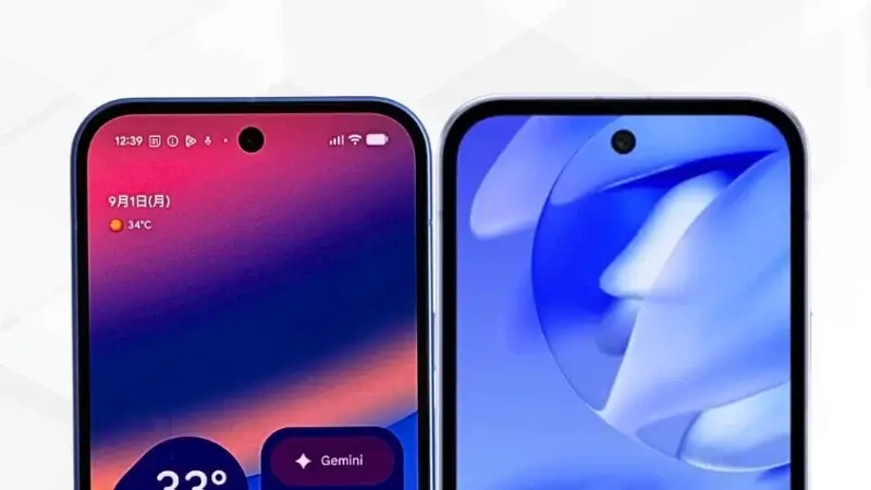 Google Pixel 10とGoogle Pixel 9aの比較 正面デザイン