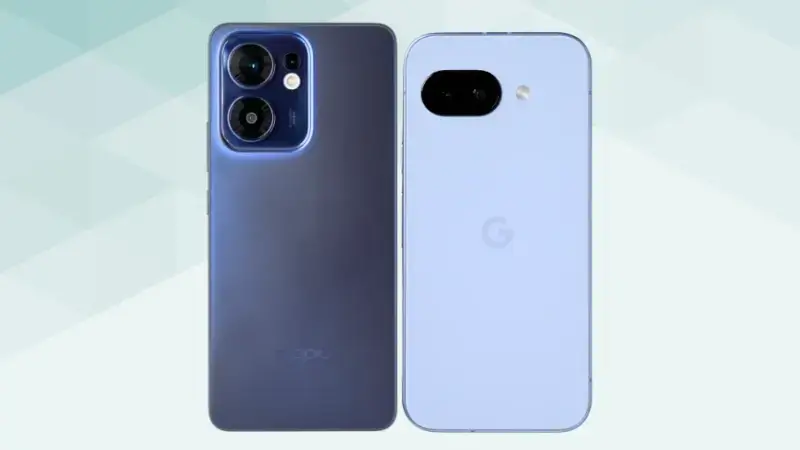 OPPO Reno13 AとGoogle Pixel 9aの比較 背面デザイン