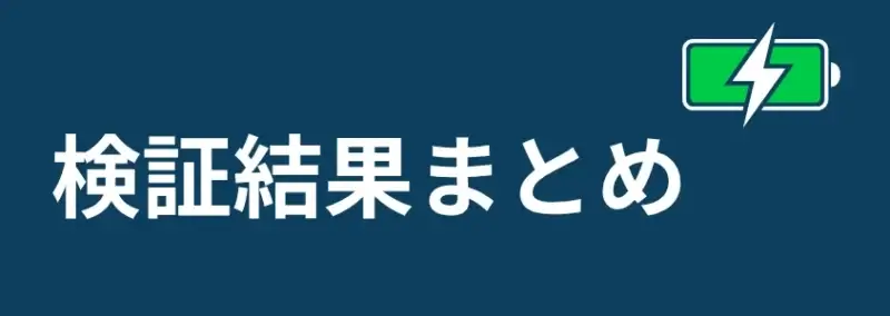 検証結果まとめ