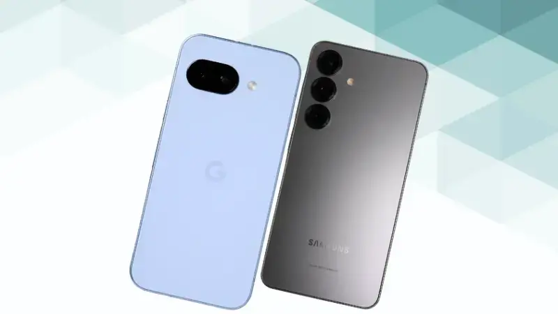 Google Pixel 9aとGalaxy S25の比較 背面デザイン