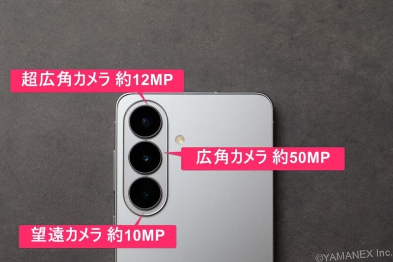 Galaxy S26 カメラ Galaxy S26のリアカメラ部を示すイメージ図