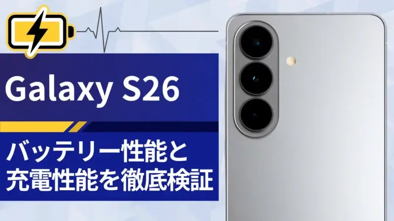 Galaxy S26のバッテリーをレビュー！実際のバッテリー持ちと充電スピードは？