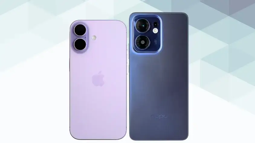 iPhone17とOPPO Reno13 Aの違いを徹底比較!格安人気Renoシリーズとの違いは? 3 iPhone17とOPPO Reno13 Aの比較 背面デザイン