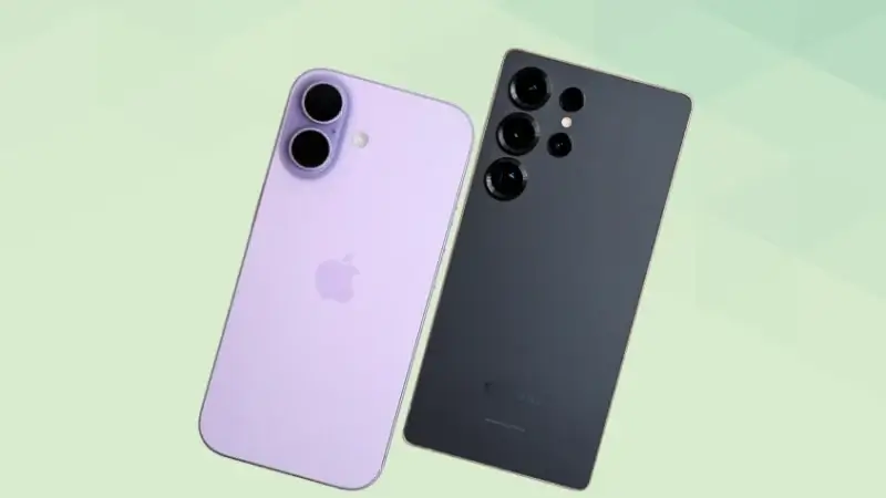 iPhone17とGalaxy S25 Ultraを比較して違いを解説|どっちを買うべき? 4 iPhone17とGalaxy S25 Ultraの比較 背面デザイン 斜め